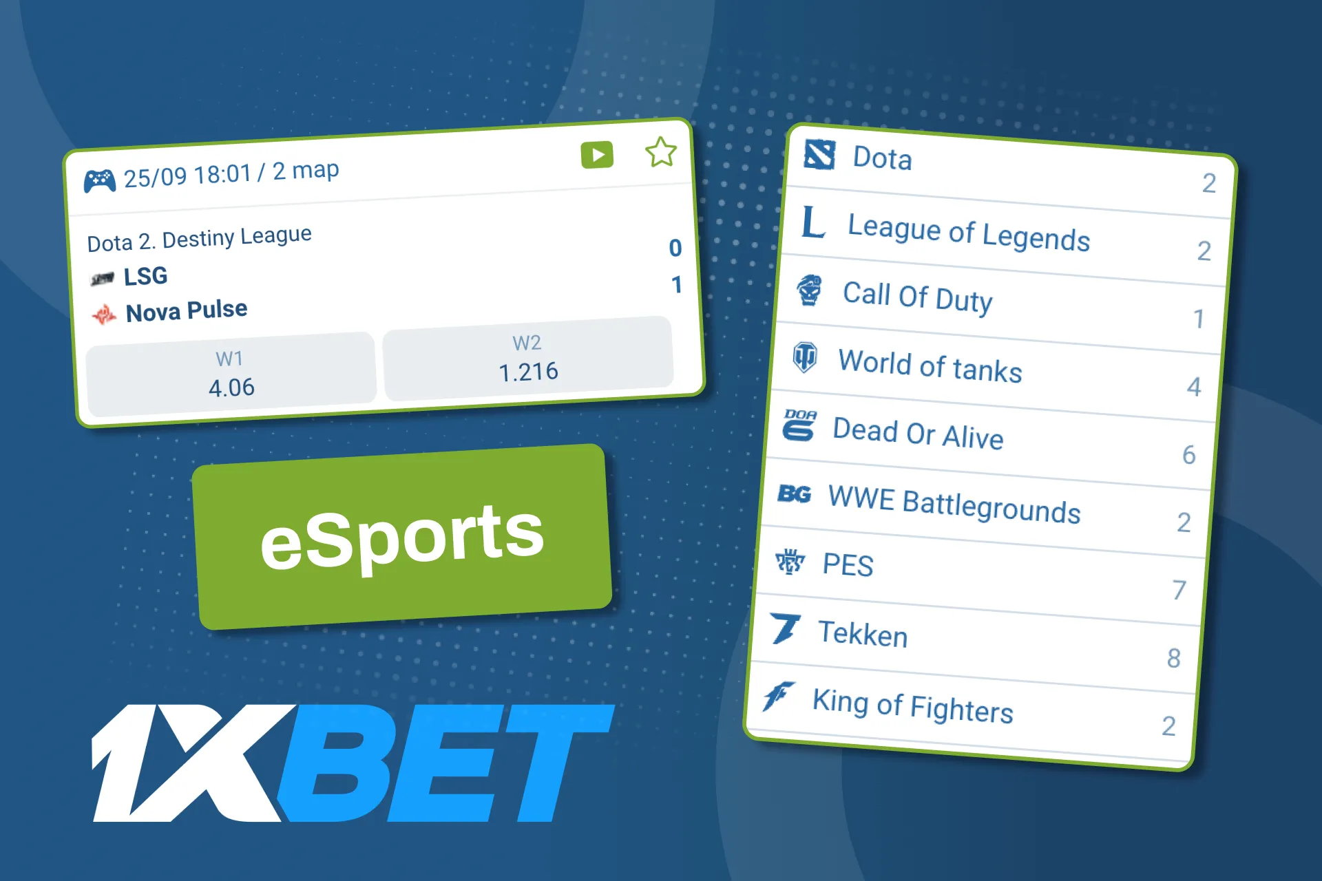 Dota 2 နှင့် CS2 အပါအဝင် eSports ပွဲများကို လေ့လာပါ။