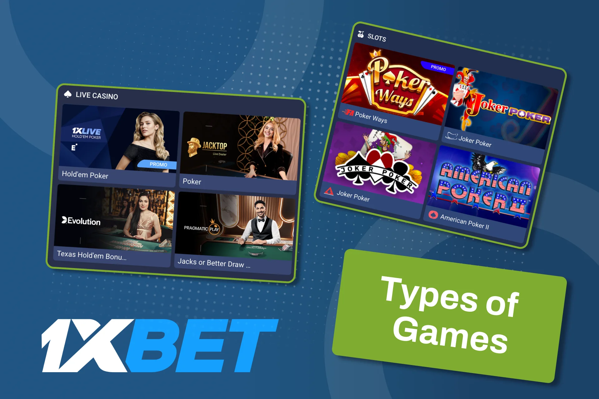 1xbet ရှိ Poker ဂိမ်းအမျိုးအစားများကို နှိုင်းယှဉ်ပြီး သင့်အတွေ့အကြုံနှင့် ကိုက်ညီသည့် format နှင့် စားပွဲကို ရွေးပါ။