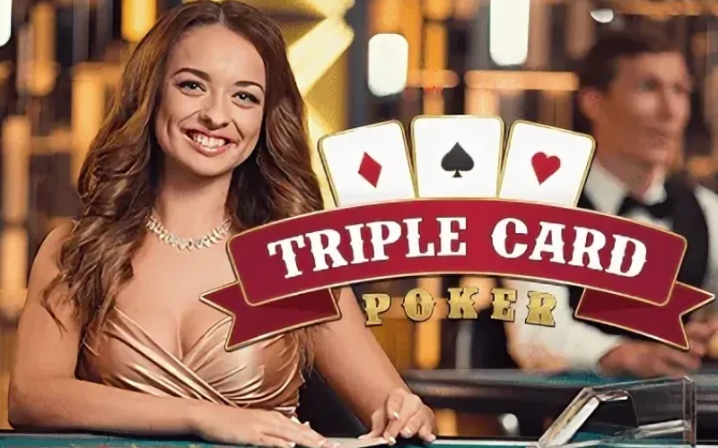 1xbet တွင် Evolution ၏ 1x Triple Card Poker ကို ဖွင့်ပြီး လက်တစ်လက်ချင်းစီ၏ စည်းမျဉ်းနှင့် လောင်းကြေးအခြေအနေကို စစ်ဆေးပါ။