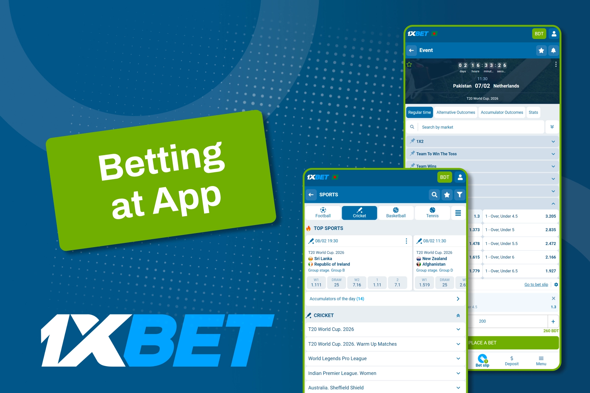 ဖုန်းဘရောက်ဇာမှ 1xbet သို့ ဝင်ရောက်ကာ ခရစ်ကတ်ပွဲစဉ်အချက်အလက်များကို ကြည့်နိုင်ပါသည်။ လောင်းကြေးမတင်မီ မိုးလေဝသအခြေအနေ၊ ပွဲစဉ်၏ လက်ရှိအခြေအနေ၊ ပွဲပုံစံနှင့် သက်ဆိုင်ရာ စည်းမျဉ်းများကို အရင်စစ်ဆေးပါ။