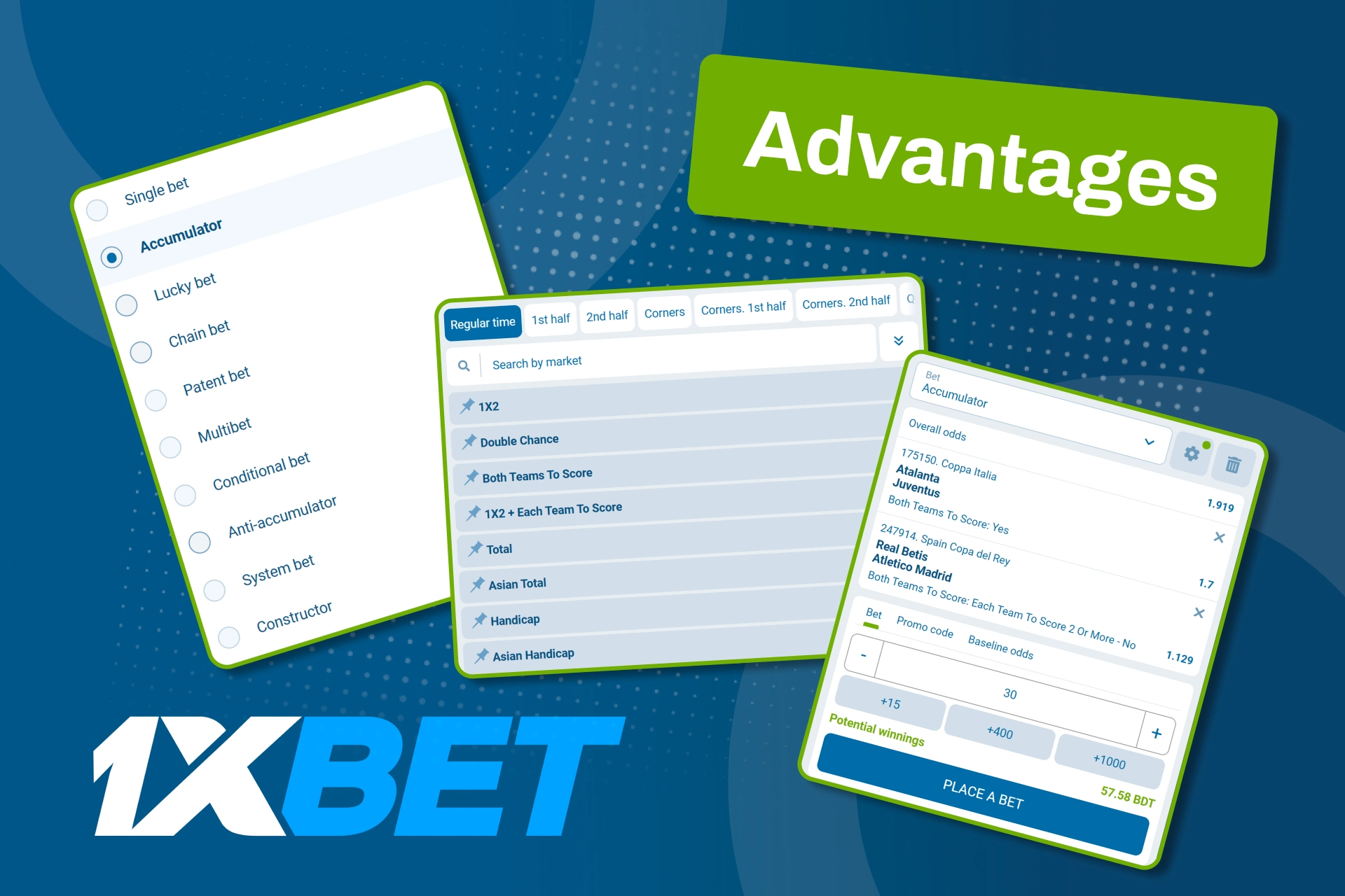 1xbet တွင် ဘောလုံးပွဲများ၏ လောင်းကြေးဈေးကွက်များကို ကြည့်ရှုပြီး သင့်အစီအစဉ်နှင့် ကိုက်ညီသည့် ရွေးချယ်မှုများကို စိစစ်ပါ။