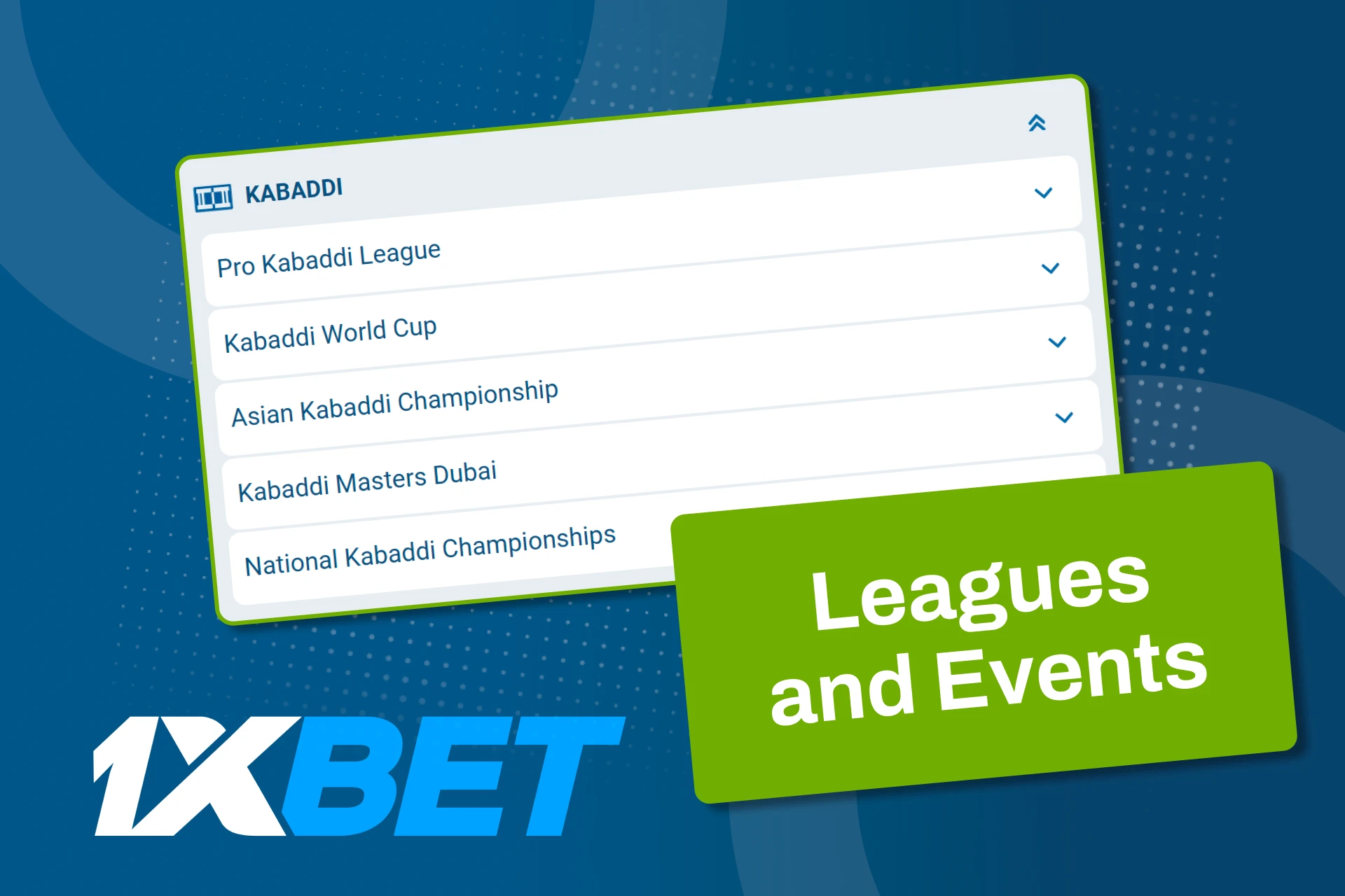 1xbet တွင် ဖော်ပြထားသည့် ကာဘာဒီပွဲများရှိပါက ပြိုင်ပွဲအမည်၊ စတင်ချိန်နှင့် လက်ရှိအလျော်အစားကို တိုက်ဆိုင်စစ်ဆေးပါ။