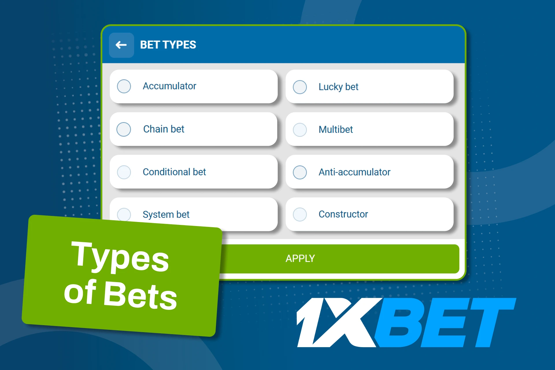 1xbet တွင် ကာဘာဒီလောင်းကြေးရွေးချယ်မှုရှိပါက ပုံစံတစ်ခုချင်း၏ စည်းမျဉ်းနှင့် ဆုံးရှုံးနိုင်ခြေကို နားလည်ပြီး မိမိသတ်မှတ်ထားသော အသုံးစရိတ်အတွင်းသာ ဆုံးဖြတ်ပါ။