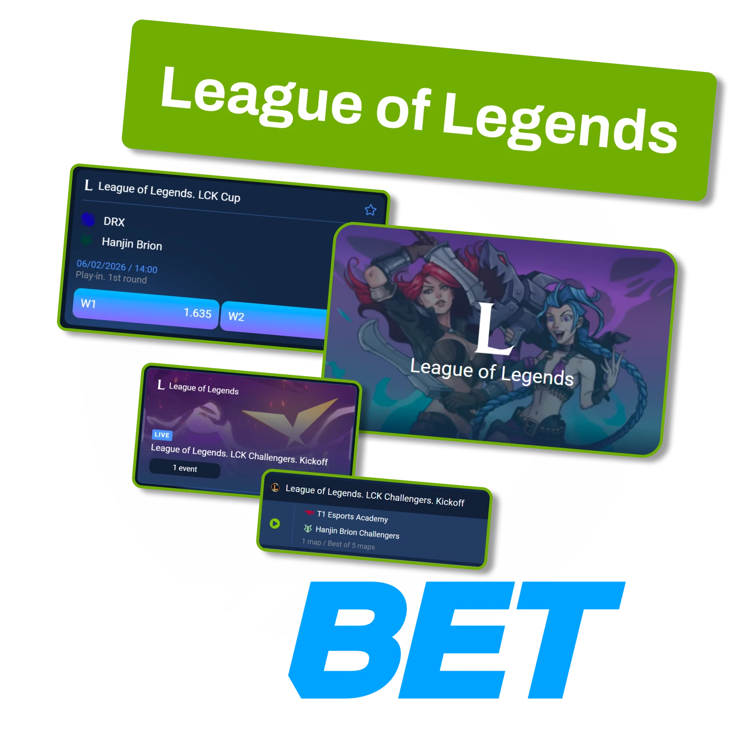 1xbet တွင် League of Legends ပွဲစဉ်များအတွက် ပွဲမစမီနှင့် တိုက်ရိုက်လောင်းကြေး စျေးကွက်များကို ကြည့်ရှုနိုင်သည်။